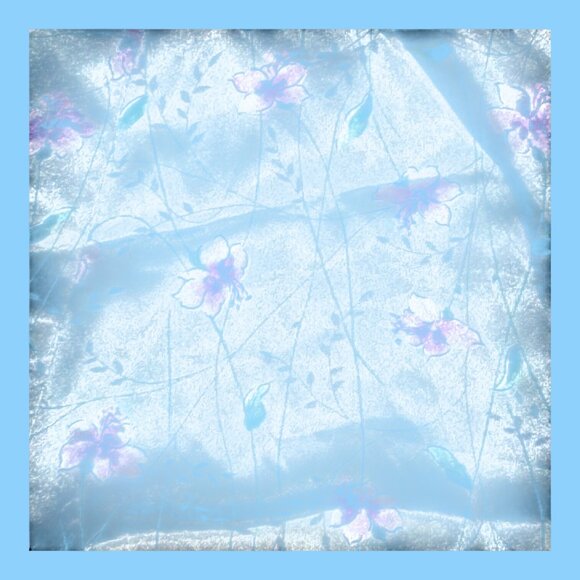 Victorias Secret Floral Satin Robe Waist Tie Flowers One Size Silver Purple - Picture 3 of 8